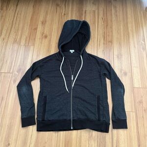 Splendid Hoodie Jacket in Heather Charcoal Gray XS